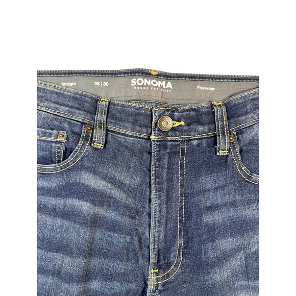 Sonoma Men's Flexwear Straight Leg Jeans 36x30 NWT - Picture 2 of 5
